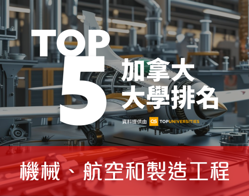【加國留學】2025年QS世界大學排名 - 機械、航空和製造工程